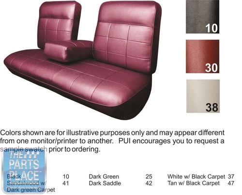 63 deville white w/ black carpet bench w/ armrest seat cover coupe rear - pui
