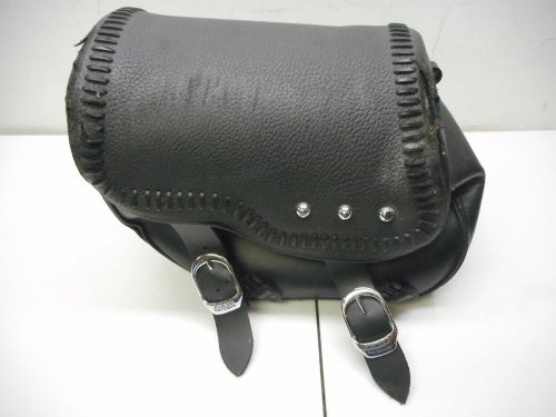 Harley flst softail left side leather studded saddlebag #91539-00 used
