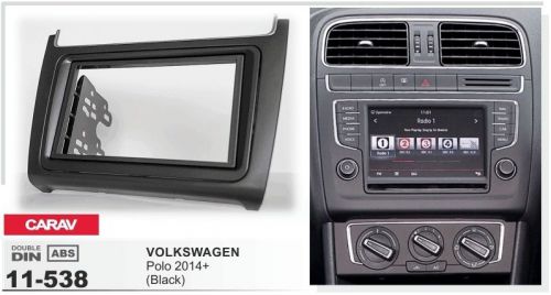 Carav 11-538 2-din car radio dash kit panel for volkswagen polo 2014+ (black)
