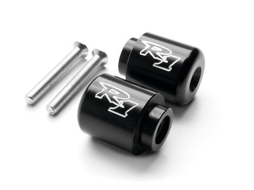 Black bar ends "r1" logo hand grip handlebar caps for 1998-2012 yamaha yzf-r1