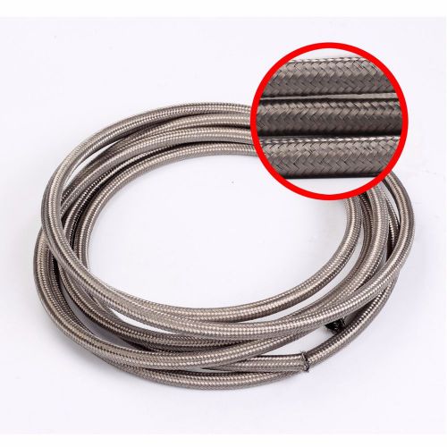 An -4 an4 4.8mm 3/16&#034; stainless steel braided fuel oil cooler line hose by foot