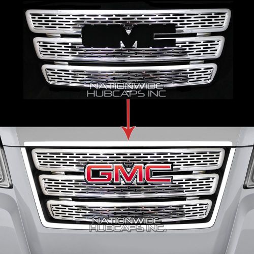 Gmc terrain chrome grille overlay 3 bar grill inserts covers denali style new