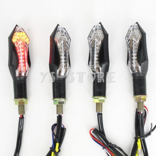 4 x motorcycle bike led turn two color signals blinker brake amber &amp; red new