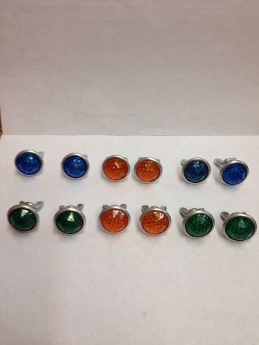 12 vintage jewel dome reflectors license plate toppers bicycle fasters
