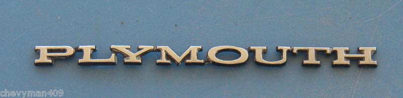 Plymouth script emblem mopar badge roadrunner cuda 5  5/8"vtg chrome gtx hood?