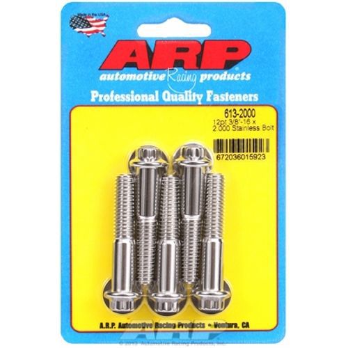 Arp 613-2000 sae bolt kit, stainless steel, 3/8&#034;-16, 2.000&#034;uhl