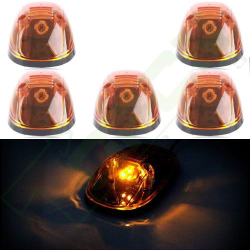 5 264145bk amber lens cab marker light+194 5050 amber led for 99 00 01 02 dodge