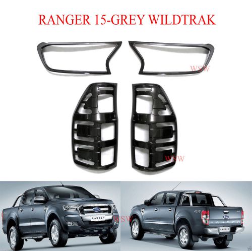 Grey wildtrak head taillight lamp trim for ford ranger t6 minor change 2015 2016