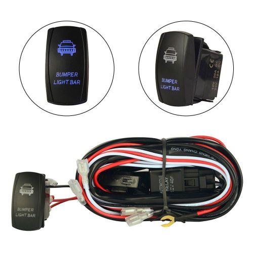 75w wiring harnes blue bumper laser rocker switch on/off for driving light atv