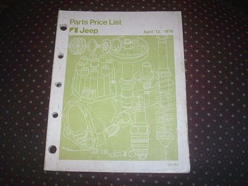 1976 amc jeep parts price list book