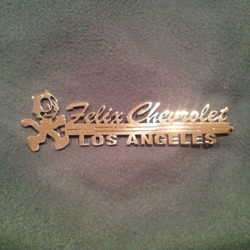 Felix the cat emblem stainless steel car tag chevrolet highly polished
