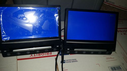 Pair of performance teknique 9&#034; hd universal video screen monitors for headrest
