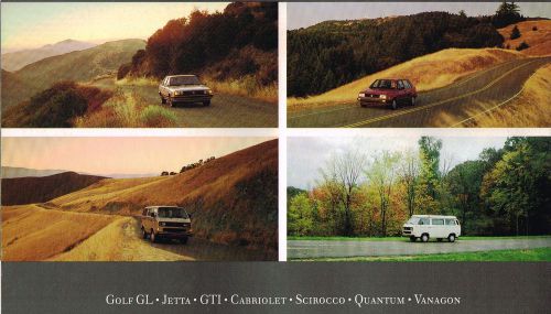 1987 volkswagen vw brochure: cabriolet,golf gl,jetta,gli,scirocco,gti,vanagon,