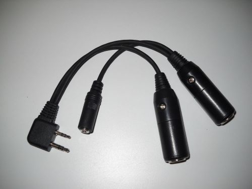 Aviation headset adapter for icom a3 a14 a22 a24 transceivers