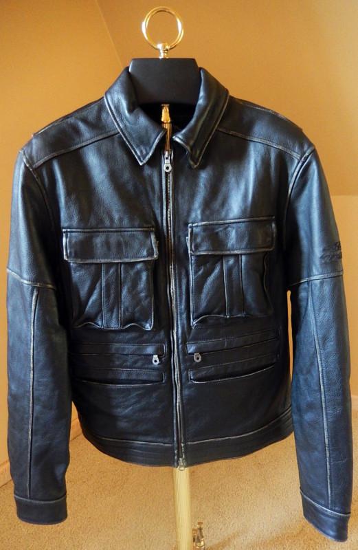 Men's harley davidson "one off" distressed leather motorcycle/dress  jacket sz l