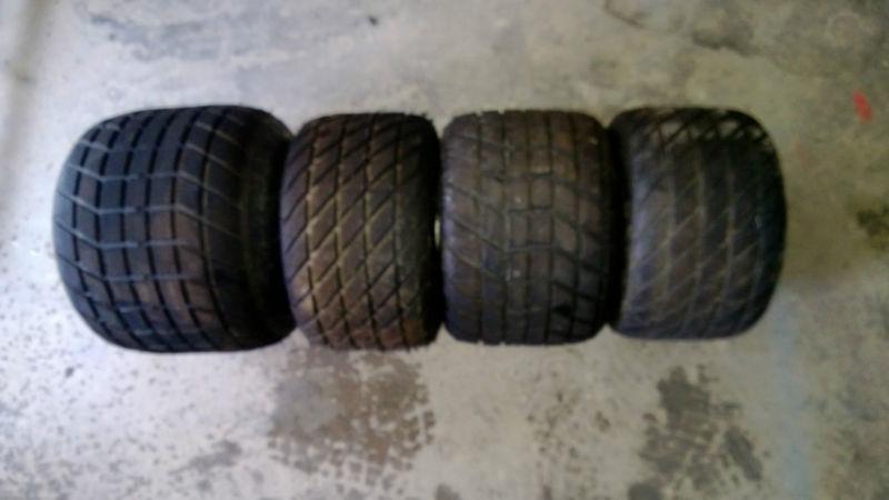 Burris treaded tires with one piece wheels