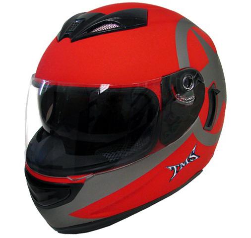 Dot star matte red dual visor full face motorcycle helmet w/smoke sun shield~l