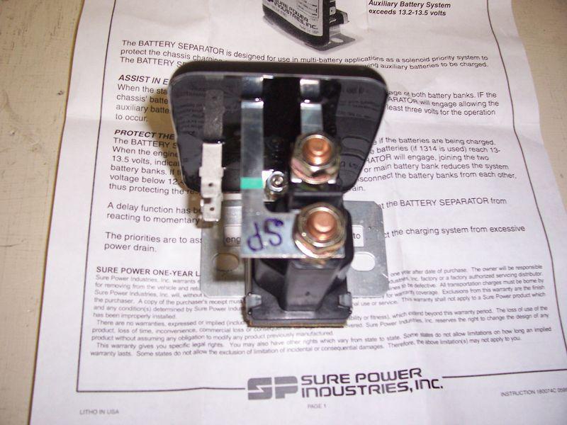 Battery separator model 1315 12 volt nom 100a unit solenoid