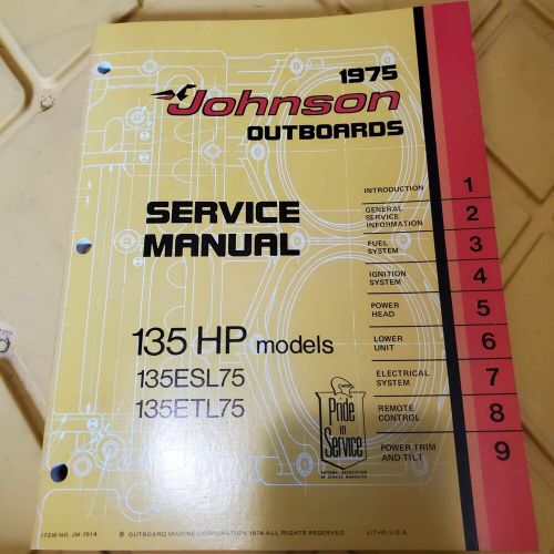 1975 Johnson Outboards 135 HP #JM 7514, US $10.99, image 2