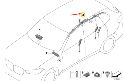 BMW X7 G07 SRS system for roof sky right 72127417490 7417490 NEW ORIGINAL-, US $, image 2