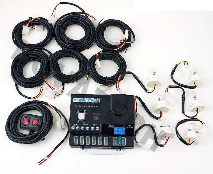 Find 120 Watt 6 Halogen Strobe Light Kit Rescue Tow EMS 120W in Apple