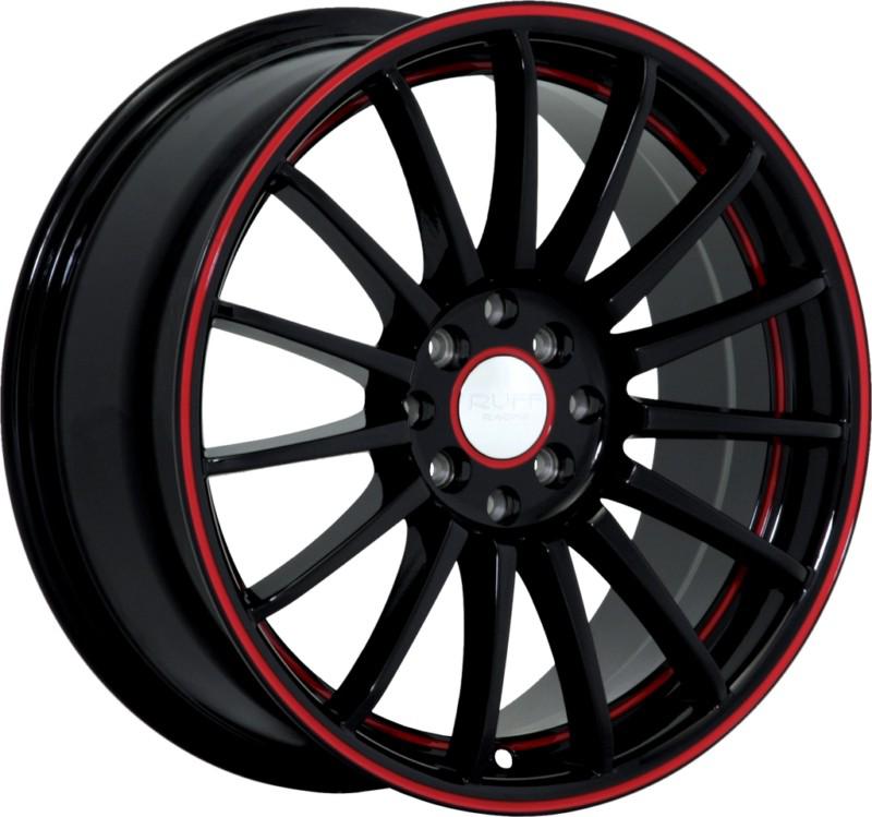 17" inch 5x100 5x4.5 black red wheels rims 5 lug chevy honda mazda infiniti