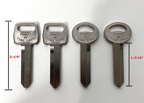 (set/4) blank keys for 1967-1993 ford - "family of fine cars" &amp; oval stamped