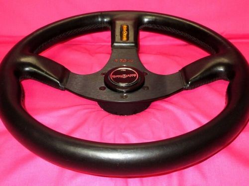 italvolanti IMOLA 35cm Black Leather and Spoke Steering Wheel Horn Button, US $279.00, image 7