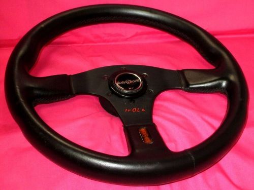 italvolanti IMOLA 35cm Black Leather and Spoke Steering Wheel Horn Button, US $279.00, image 10