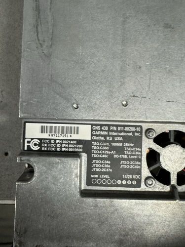Garmin gns 430 gps nav/com/gs. p/n 011-00280-10
