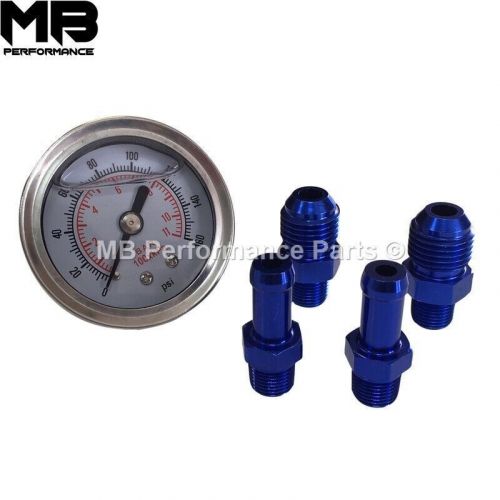 Fuel Pressure Regulator & Gauge for Subaru Impreza WRX - Blue, US $, image 2