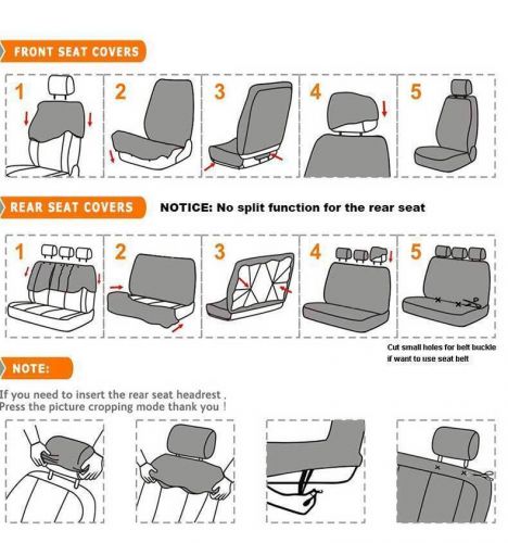 For Toyota Car Seat Covers Front Rear 5-Seats Protector PU Leather Full Set, US $43.99, image 6