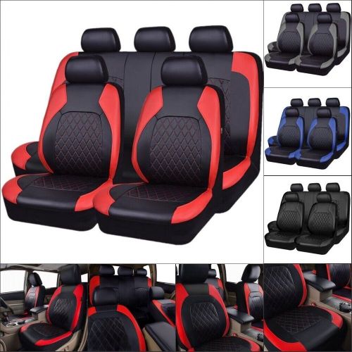 For Toyota Car Seat Covers Front Rear 5-Seats Protector PU Leather Full Set, US $43.99, image 11