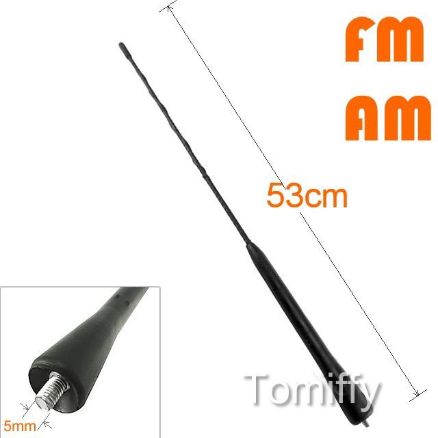 New  16" radio aerial am fm antenna mast whip fuba style thread diameter 5mm