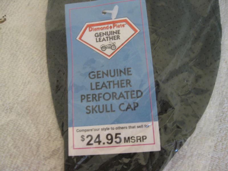 Genuine Leather Perforated Skull Cap (Doo Rag) (Black), US $14.95, image 2