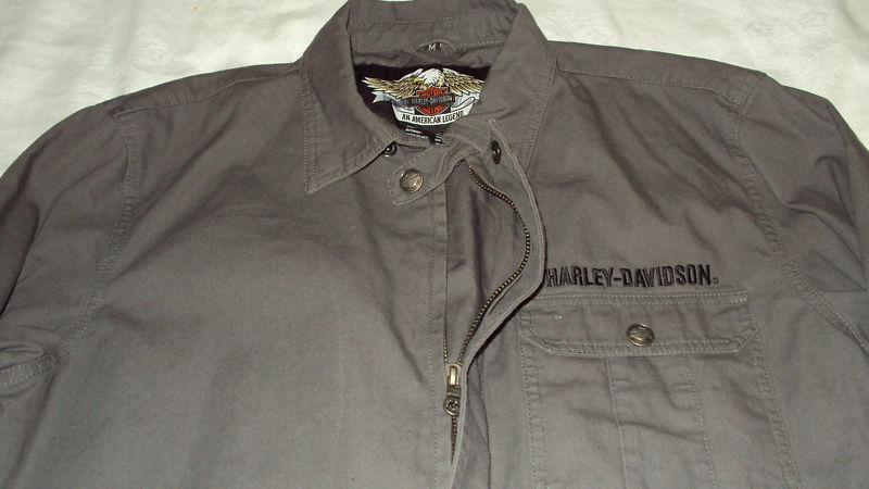 Harley davidson Eagle Jacket zipper snap front olive khaki RARE! , US $69.99, image 3