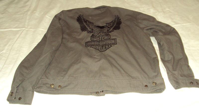 Harley davidson Eagle Jacket zipper snap front olive khaki RARE! , US $69.99, image 5