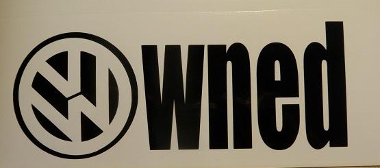 Vw logo owned gti passat euro jetta vinyl decal sticker hater honda