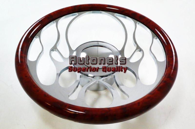 Find Wood Veneer Full Flame Chevy Buick Pontiac Aluminum Steering Wheel