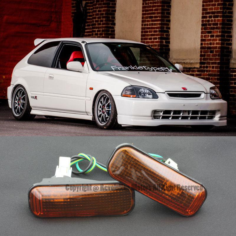96-00 honda civic jdm smoked side turn signal marker fender ek9 ek4 si r type r