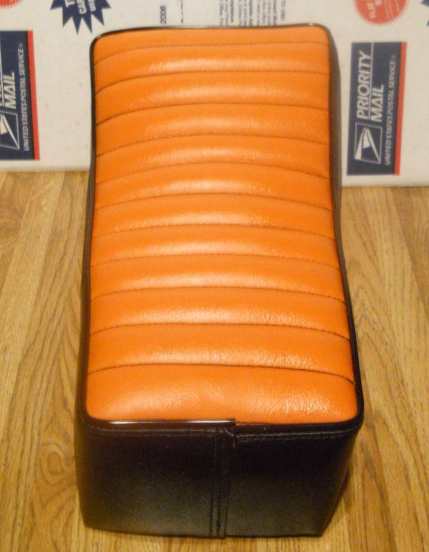 Find 14" X 7" BLACK/ORANGE VINTAGE STYLE MINIBIKE SEAT CUSTOM UNIVERSAL