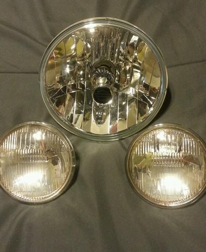 Harley davidson 7" clear headlight w/ 4.5" driving lights