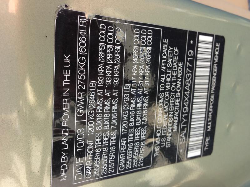 04 03 LAND ROVER DISCOVERY RIGHT DASH INSERT (RUBBER) 27364, US $21.00, image 3