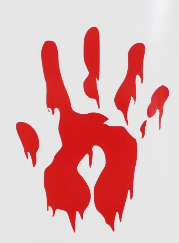 Red bloody zombie hand walking dead car window vinyl decal sticker **red only**