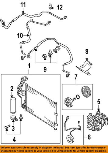 Mazda oem bp4k6146xa a/c condenser, compressor & lines-ac line