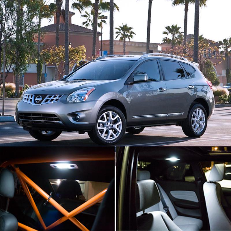 6x white led lights interior package deal kit 6000k smd 2009-2013 nissan rogue