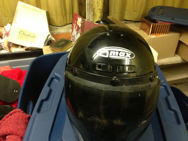 GMAX BLACK OPEN FACE MOTORCYCLE HELMET WITH VISOR SIZE LARGE, US $5.00, image 2