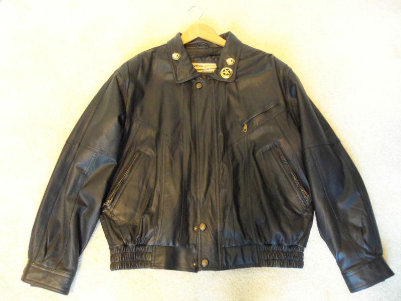  prestige  mens leather motorcycle jacket - size l