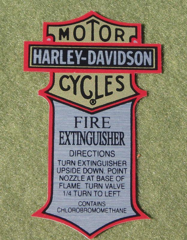 Find Antique Harley Fire Extinguisher Sticker in Fishers, Indiana, US