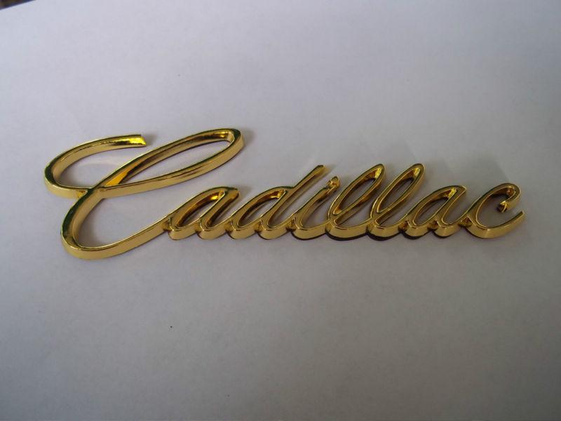 New gold cadillac deville rear trunk emblem script badge oem 94 95 96 97 98 99